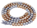 10K Two Tone Gold Diamond Cluster Chain Necklace 10 CT 24" B103