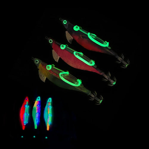 10pcs Fishing Luminous Shrimp Lure with Squid Hooks Q635863