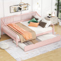 Pink Full Size Wood Daybed with Twin Trundle Z309