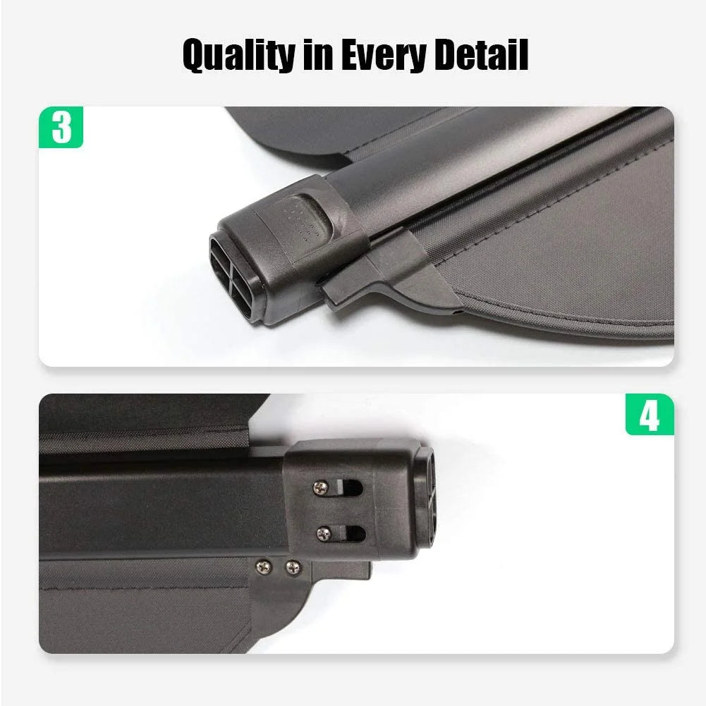 Retractable Cargo Cover for Subaru Forester SUV, Black Rear Trunk Privacy Shade B224