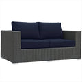 Navy Sunbrella Canvas Outdoor Patio Loveseat Z424415