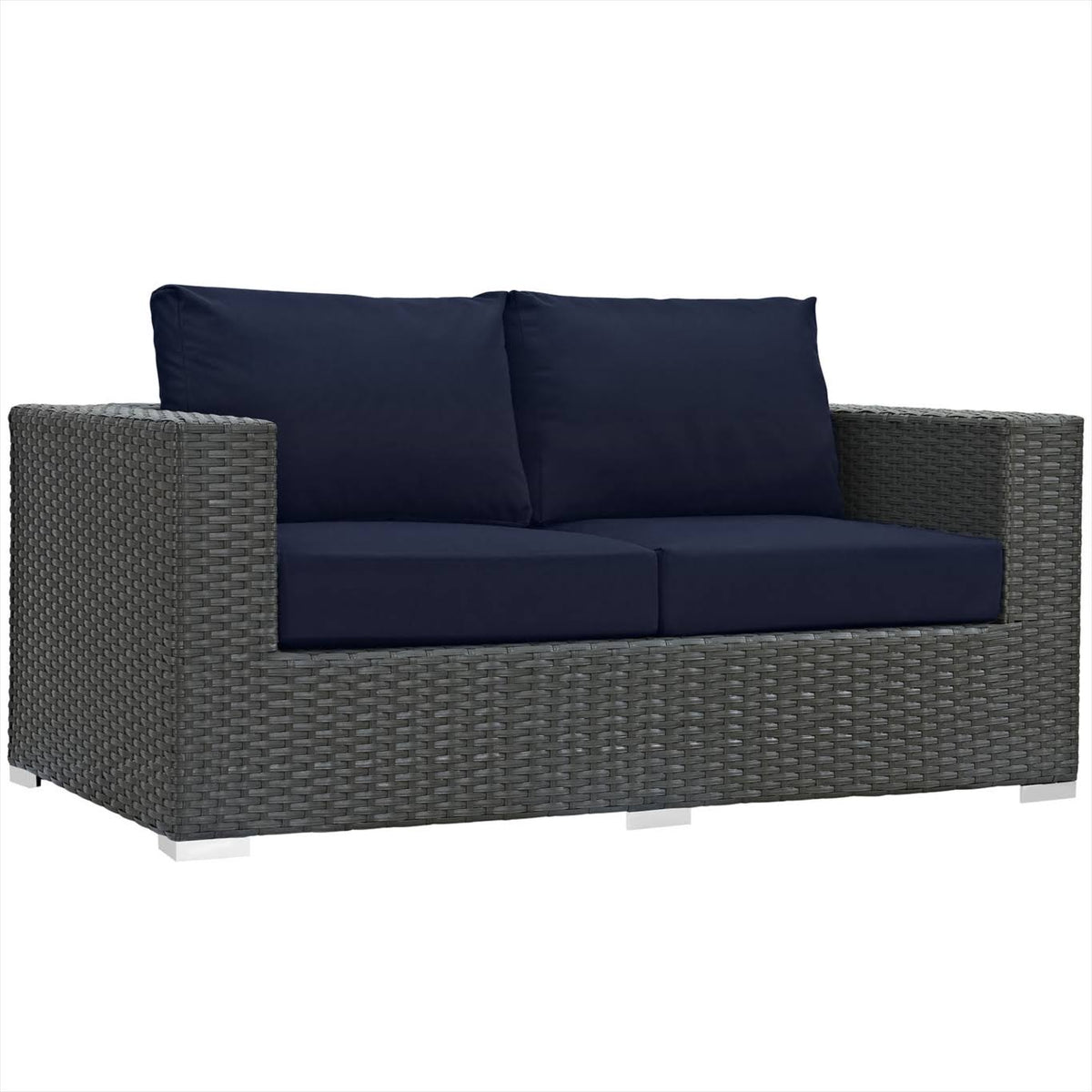 Navy Sunbrella Canvas Outdoor Patio Loveseat Z424415