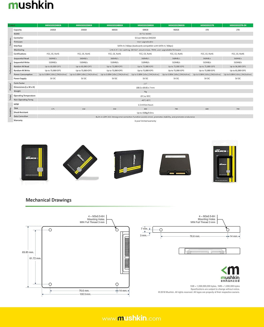 2TB 2.5 Inch SATA III Internal Solid State Drive F529