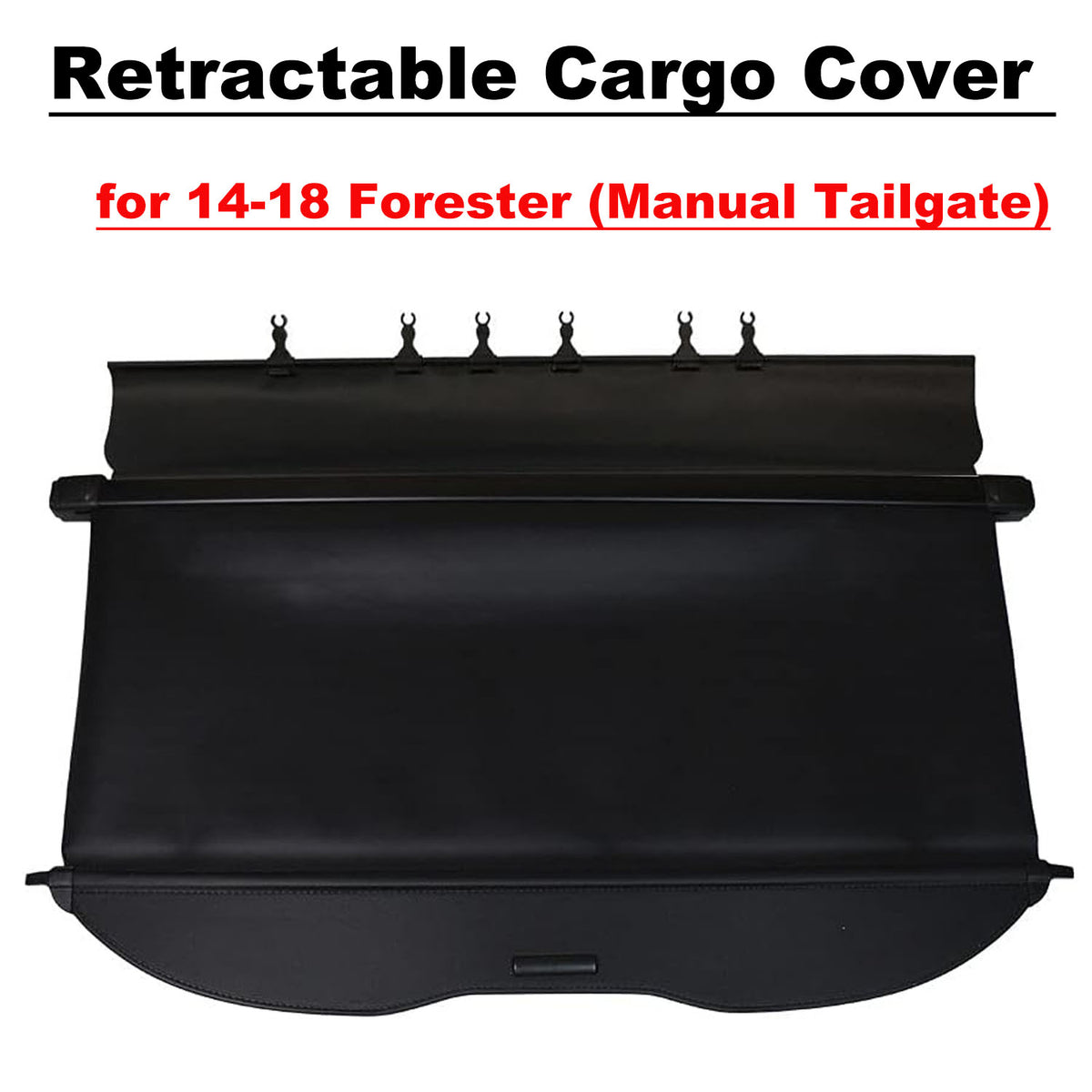 Retractable Cargo Cover for Subaru Forester SUV, Black Rear Trunk Privacy Shade B224