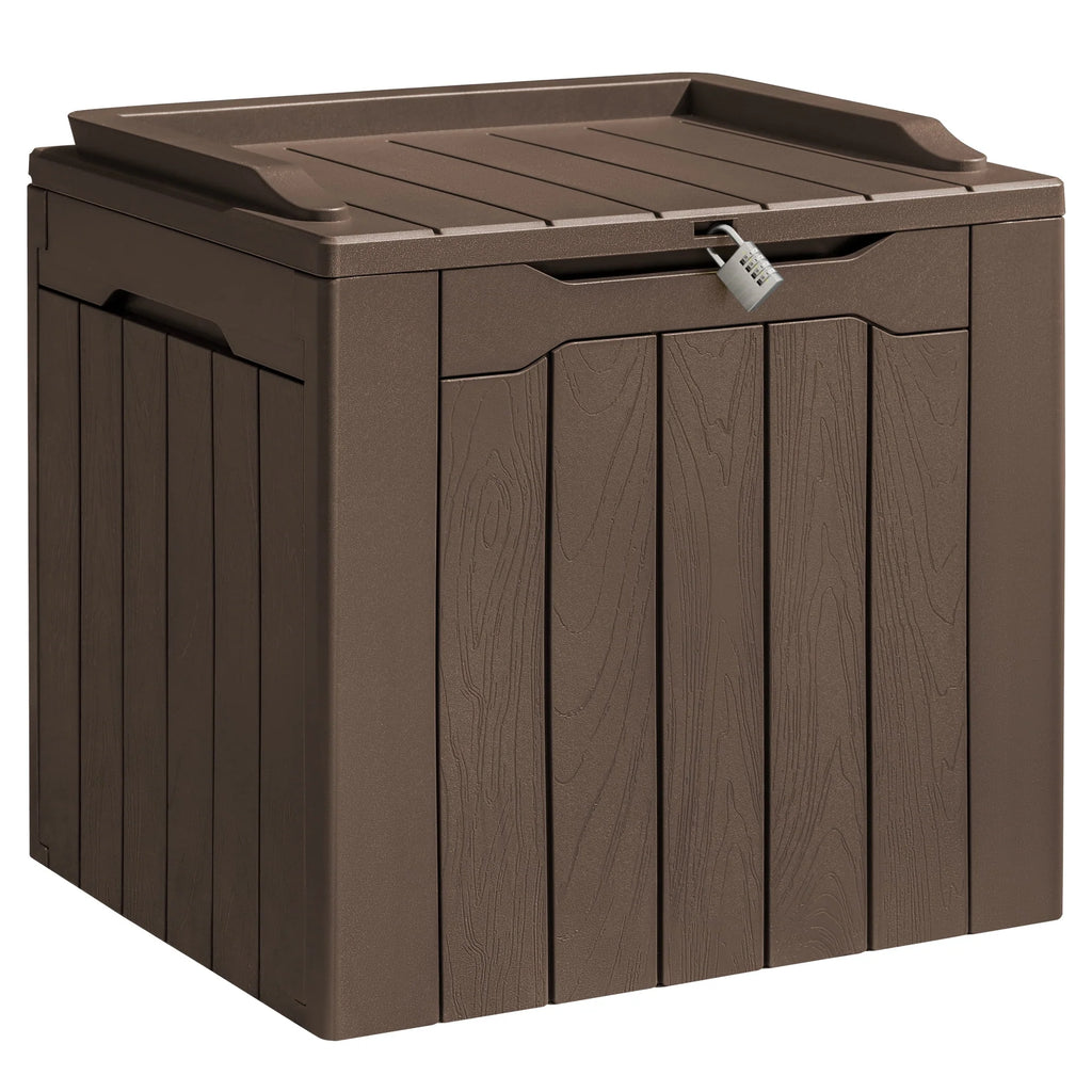 Black Resin Outdoor Deck Box with Seat R942258