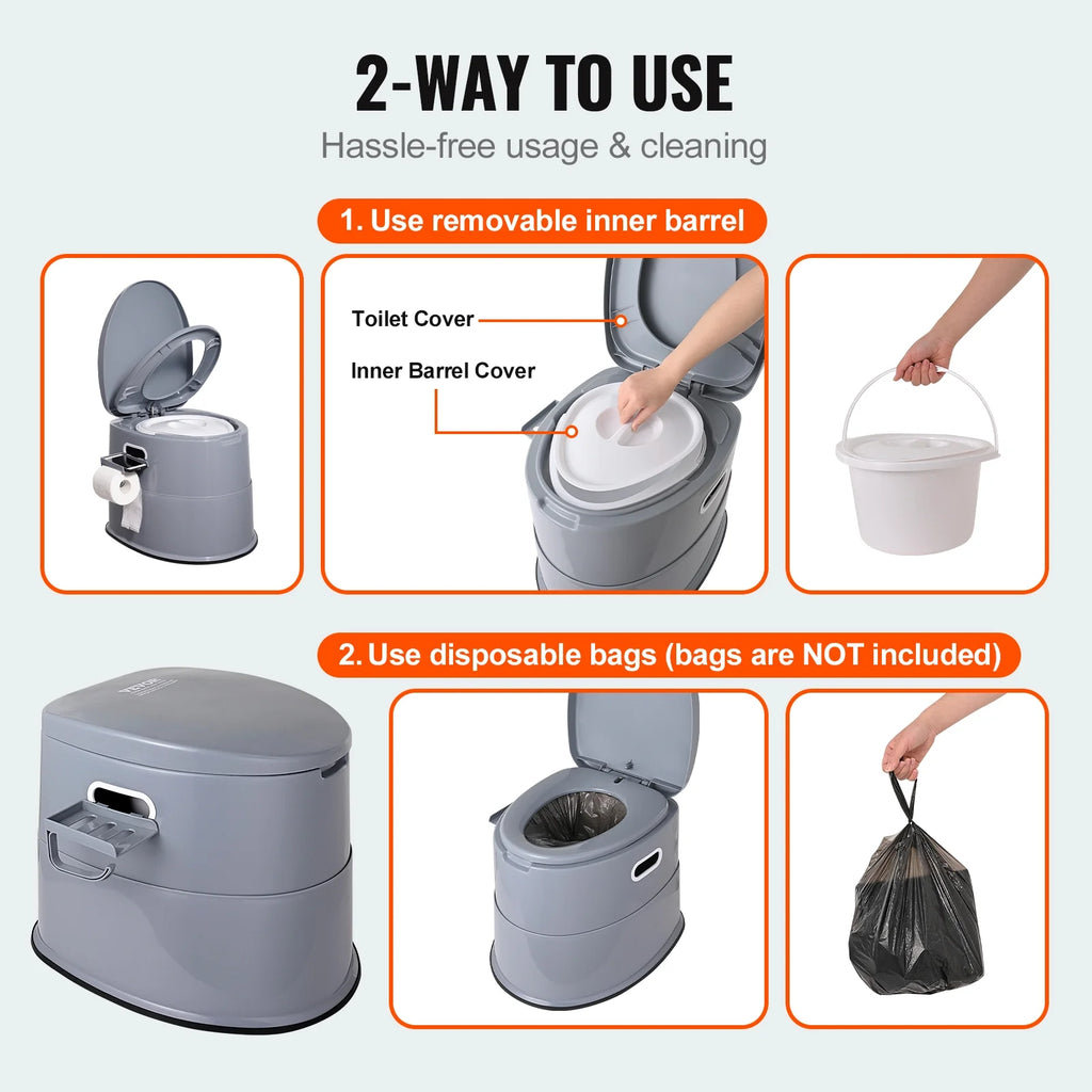 Portable Camping Toilet with Lid F503642