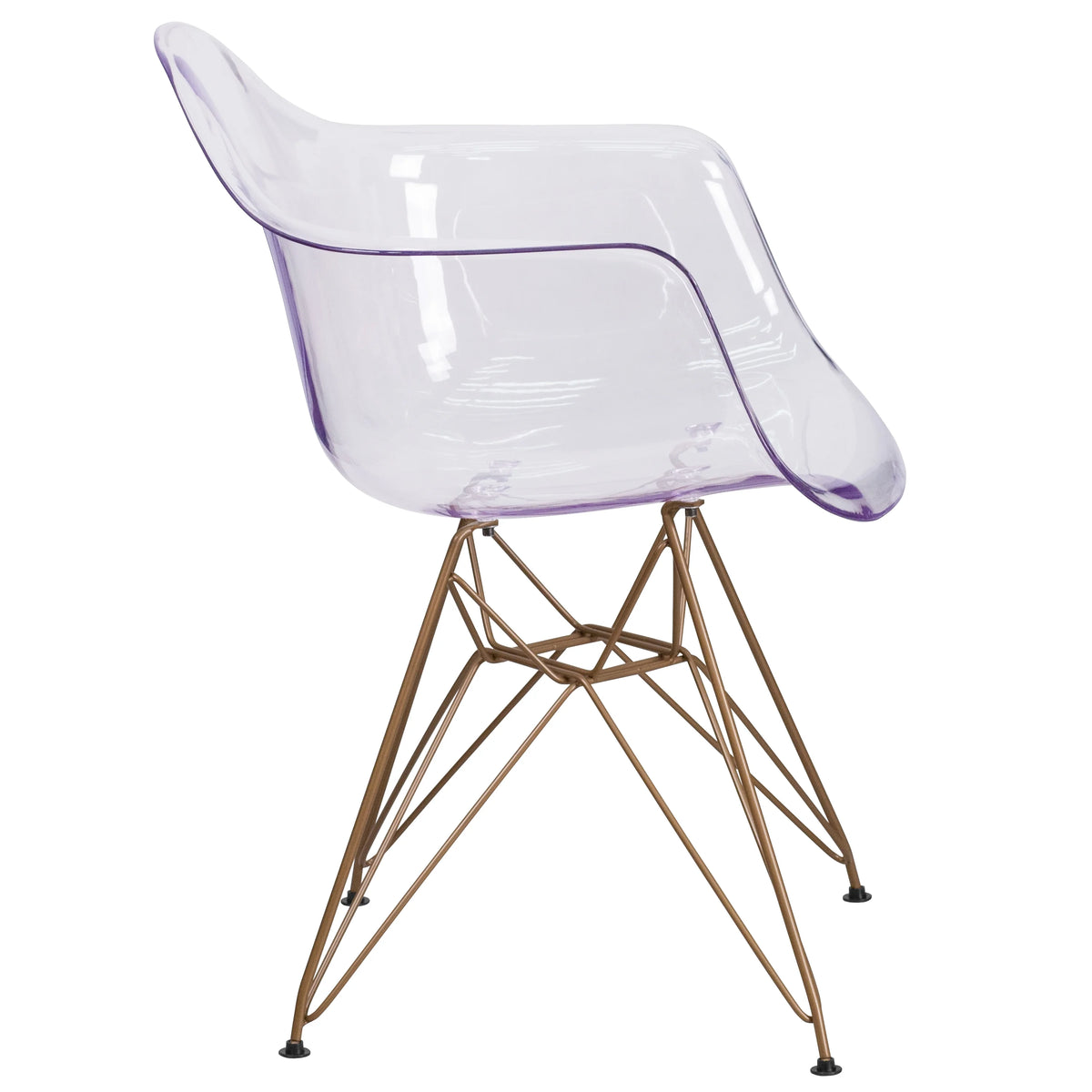 Transparent Side Chair with Gold Base U3090