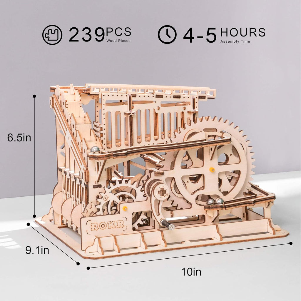 3D Wooden Puzzle Marble Run Model Building Kits Mechanical Puzzle Toy Pack of 2 N1952