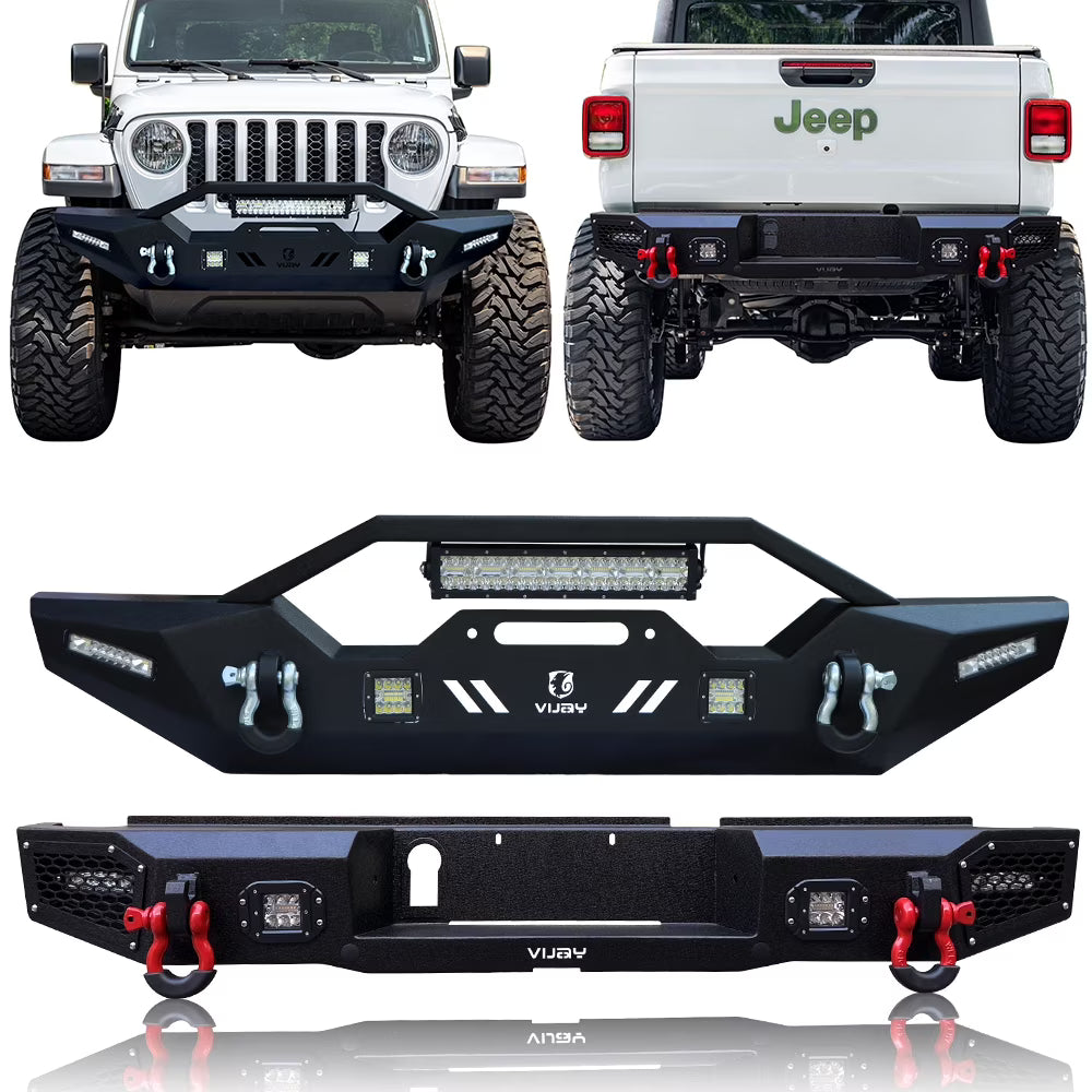 Front and Rear Bumpers for Jeep Gladiator JT with D-rings E9641