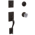 Aged Bronze Single Cylinder Door Handleset with Glass Door Knob R90127