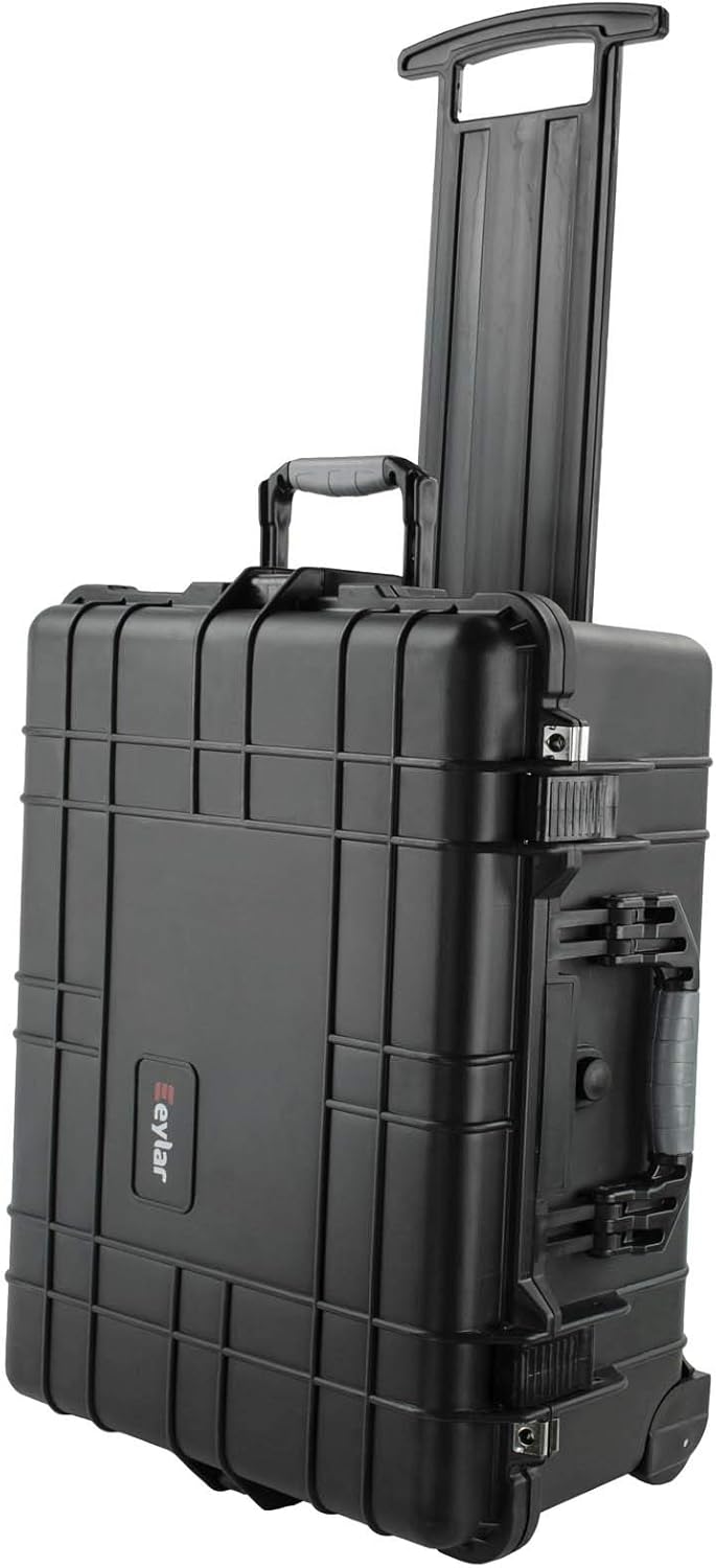 Medium 21 Protective Roller Camera Hard Case Water and Shock Resistant with Foam Black E2195