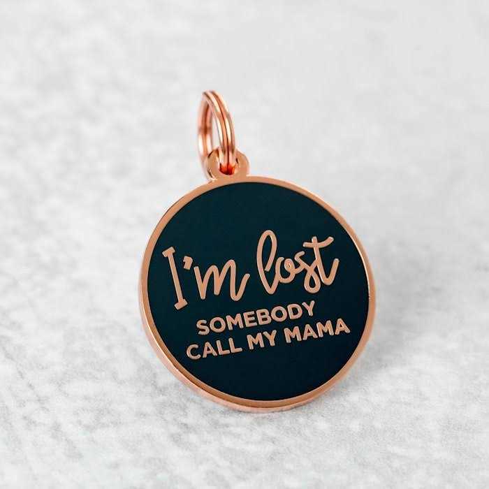 Rose Gold & Navy Pet ID Tag Y42788