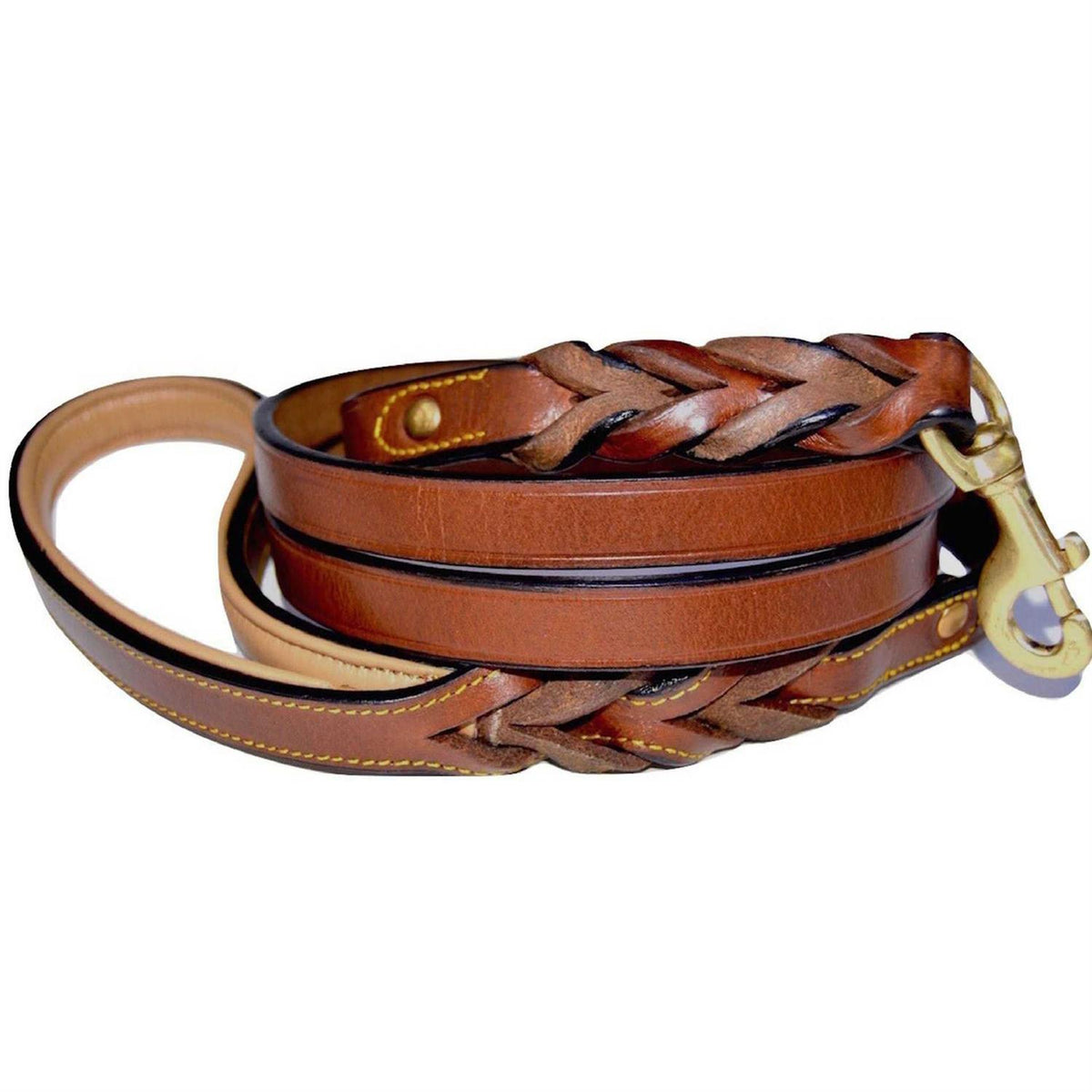 Leather Braided Dog Leash M760