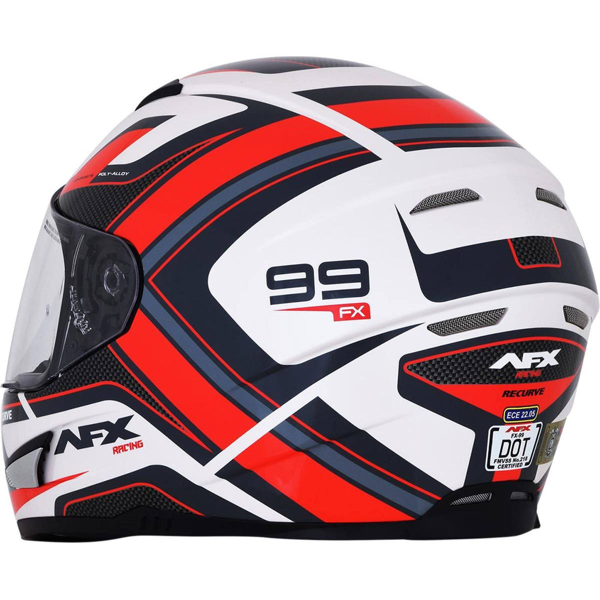 Pearl White/Red Recurve Helmet F366