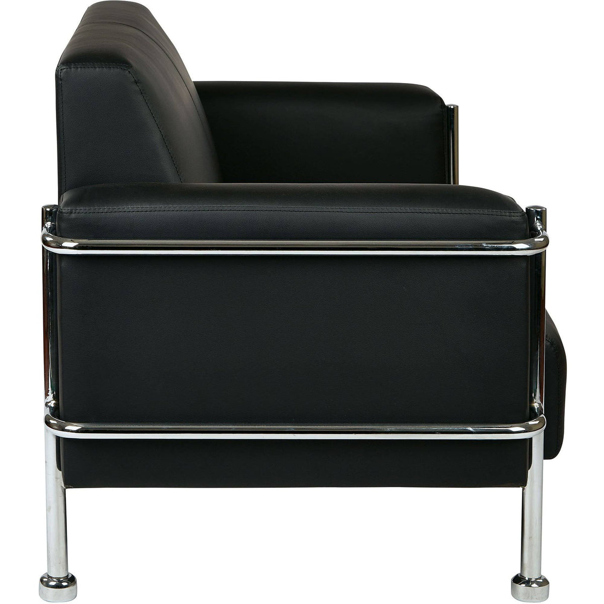 Bonded Leather Love Seat with Chrome Accents Z216
