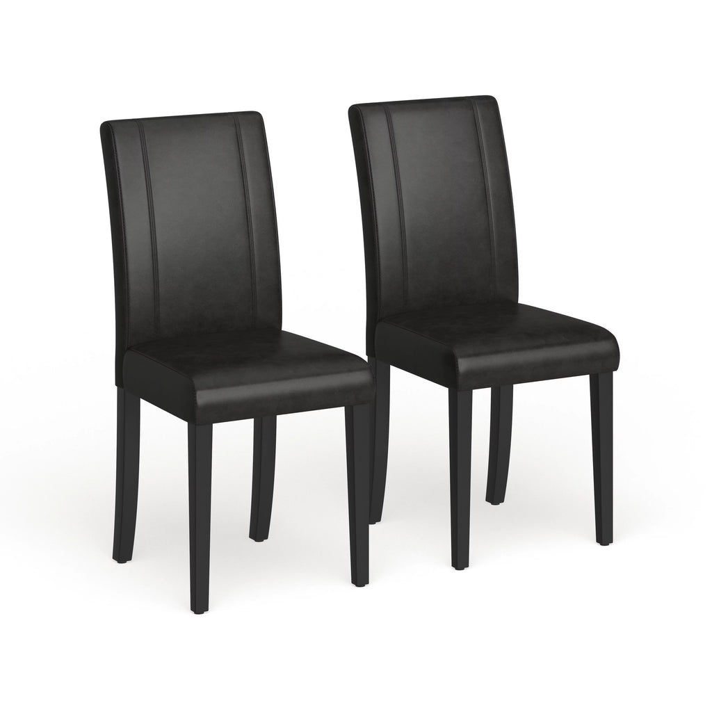 White Leatherette Parson Chairs Set of 2 N8271