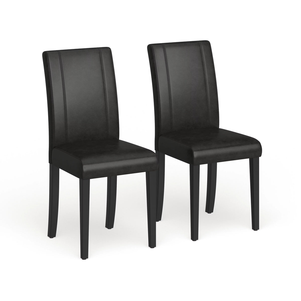 White Leatherette Parson Chairs Set of 2 N8271