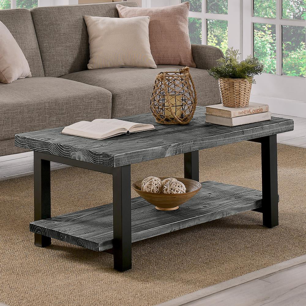 42" Metal and Reclaimed Wood Coffee Table A607