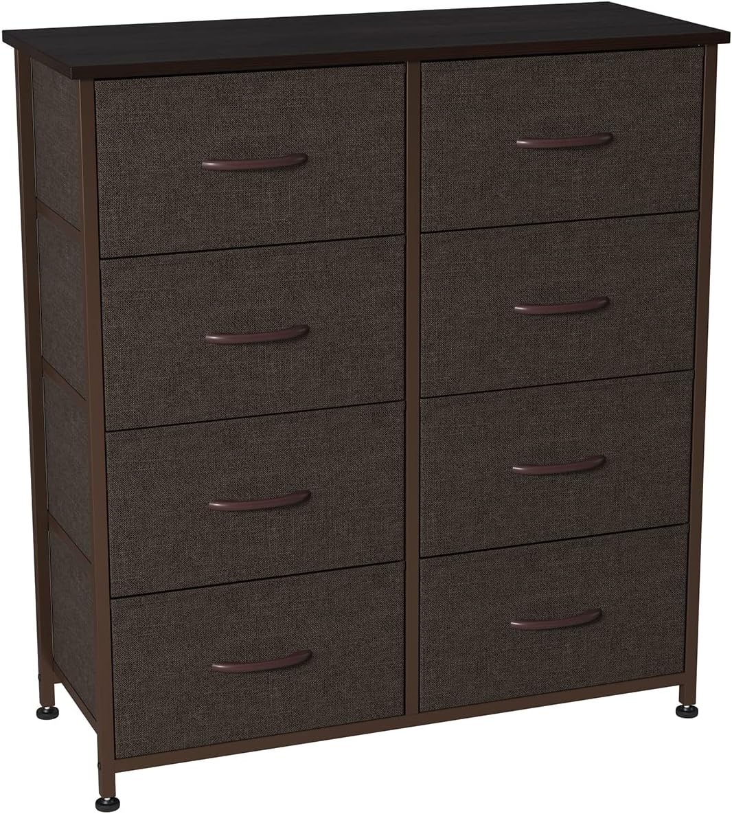 Charcoal Gray/Black 8 Drawer Fabric Dresser K57903