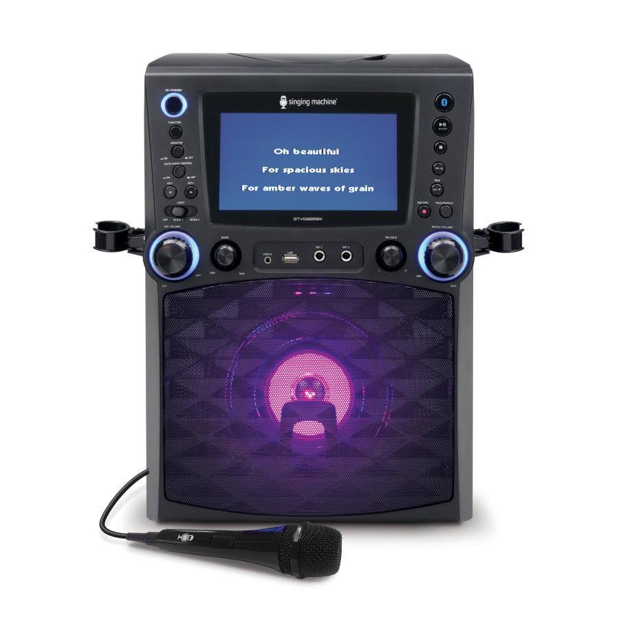 Black Bluetooth Karaoke System with Microphone X263947