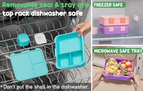 3-Compartment 32OZ Bento Lunch Box with Thermos, Lunch Bag, Insulated Food Jar & Ice Pack Set A302