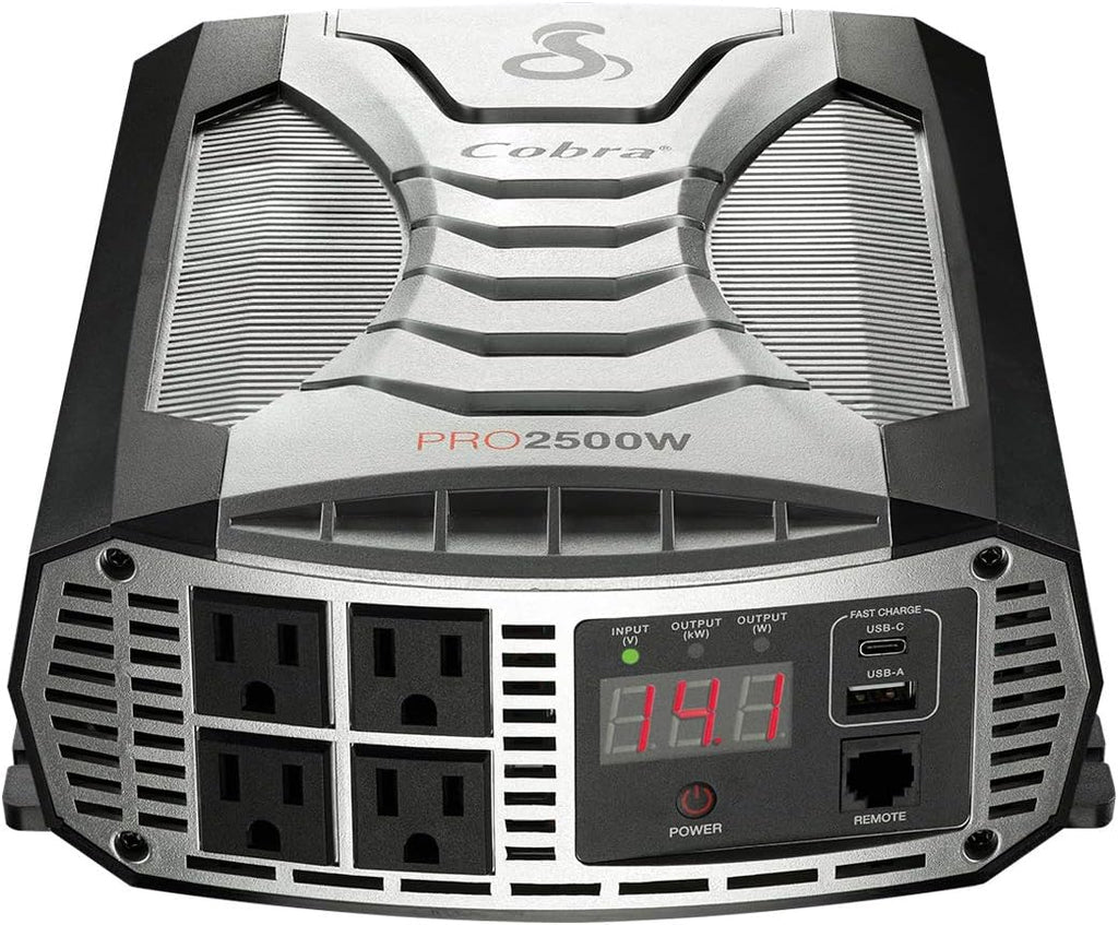 500W Portable Car Power Inverter with 2 AC Outlets and USB Ports H8936