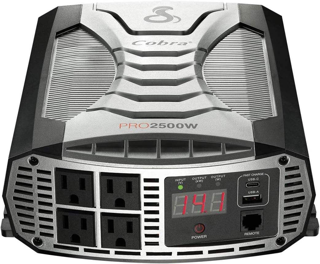 500W Portable Car Power Inverter with 2 AC Outlets and USB Ports H8936
