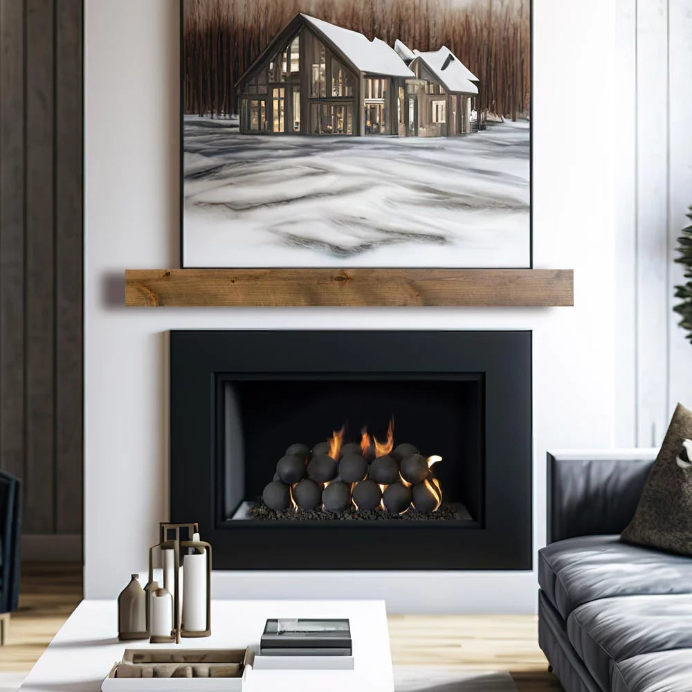 60 inch Floating Alder Wood Fireplace Mantel Shelf S8581