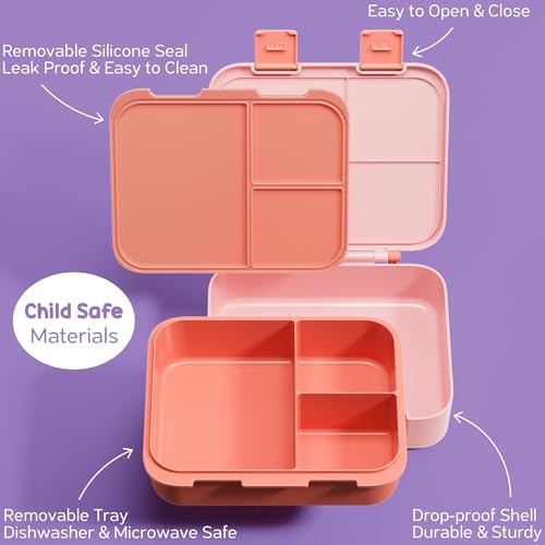 3-Compartment 32OZ Bento Lunch Box with Thermos, Lunch Bag, Insulated Food Jar & Ice Pack Set A302