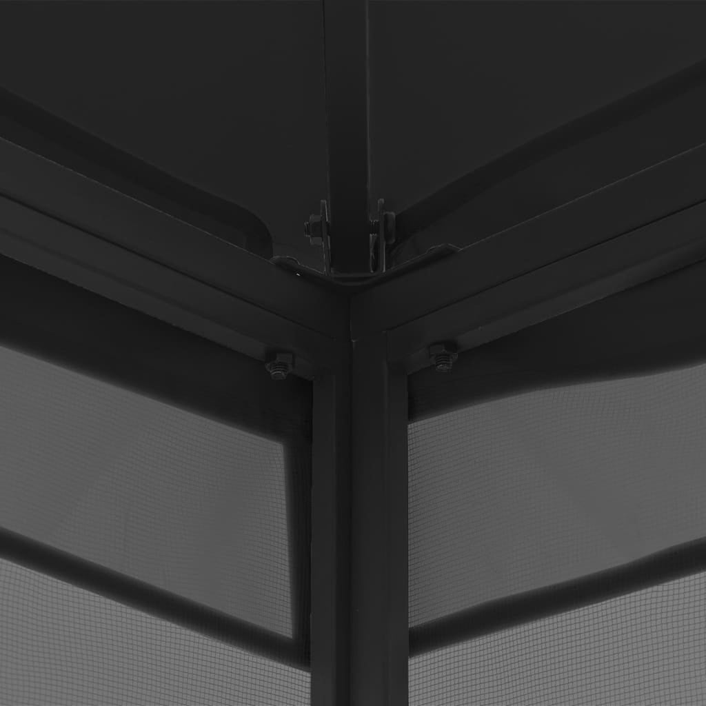 9.8'x13.1'x8.7' Anthracite Gazebo with Nets X753