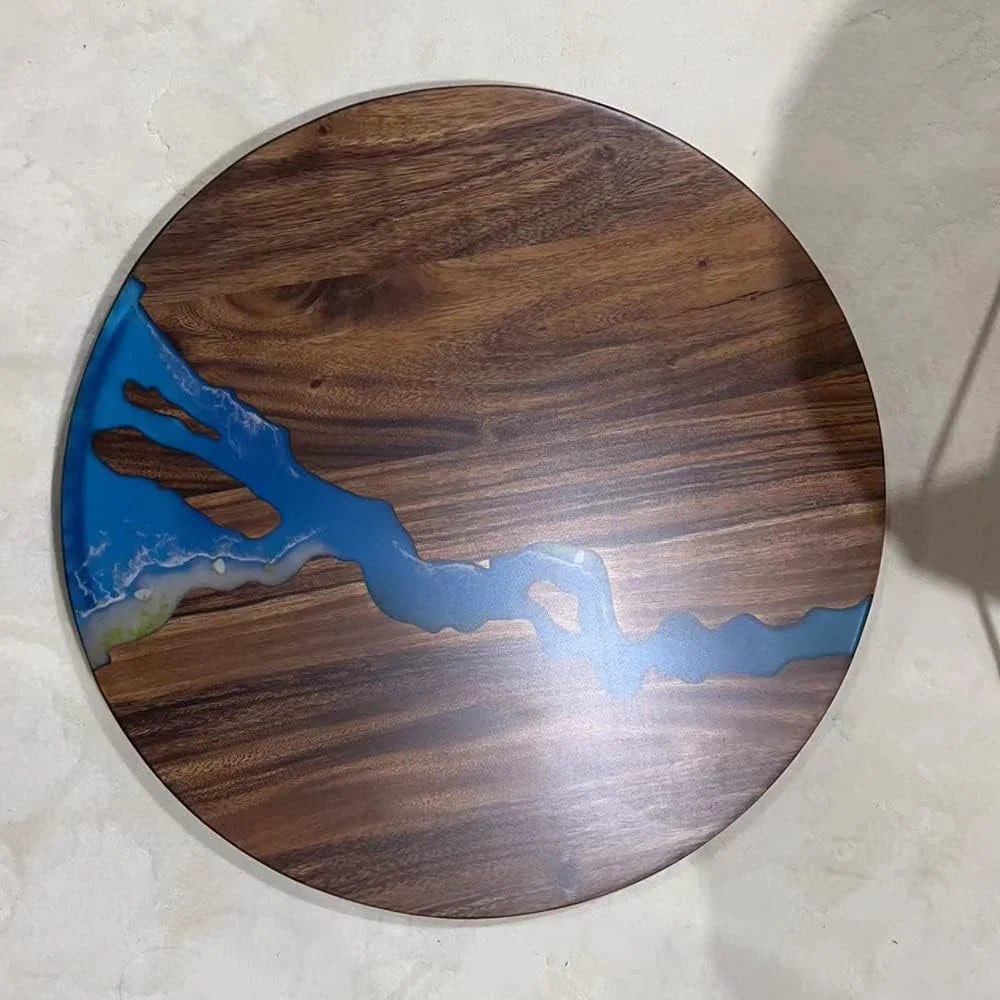 Round Teak Wood Resin Coffee Table B45759
