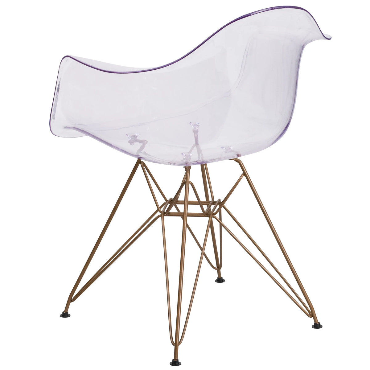 Transparent Side Chair with Gold Base U3090