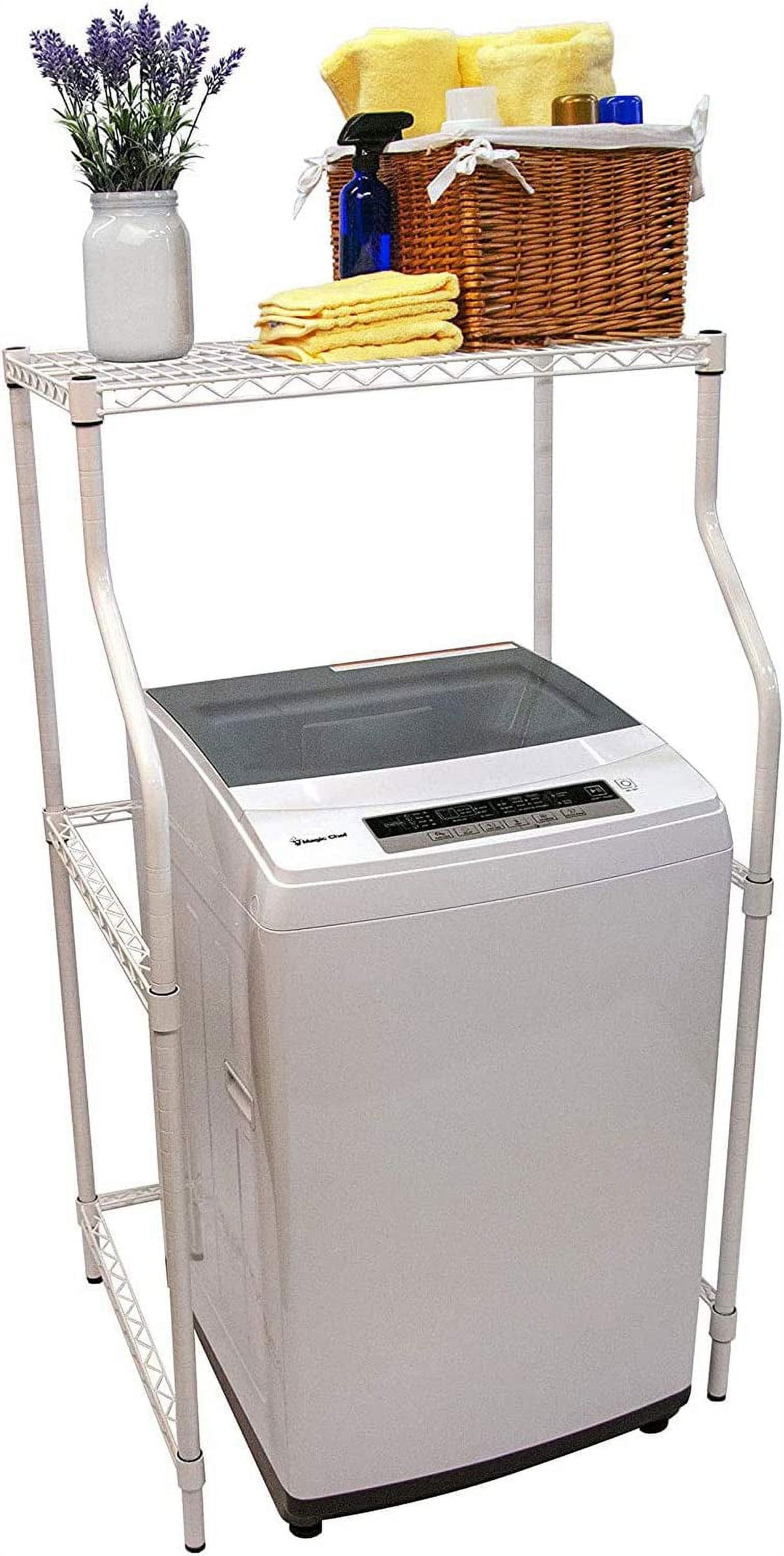 Laundry Sand, Space-Saving Washer-And-Dryer Rack, 23.6" D X 29.5" W X 53.1" H, White W747416