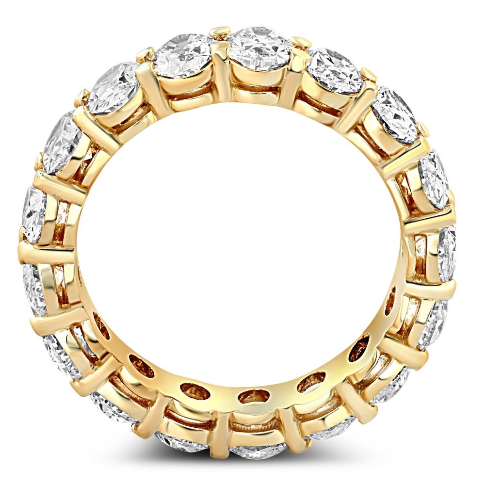 14k Yellow Gold Oval Cut Moissanite Eternity Ring K125