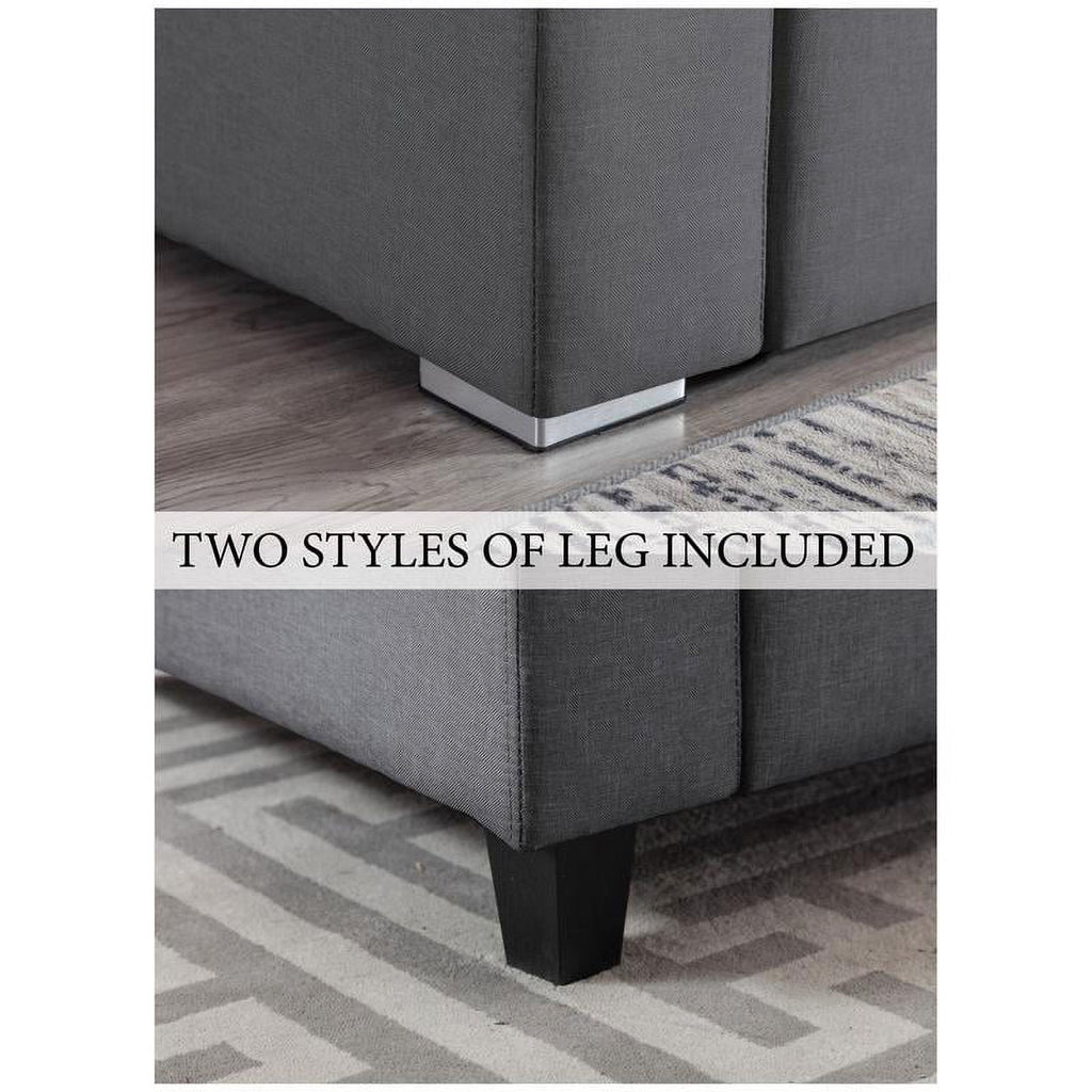 Gray Fabric Reversible Sectional with Charging Ports and Storage Console Z462