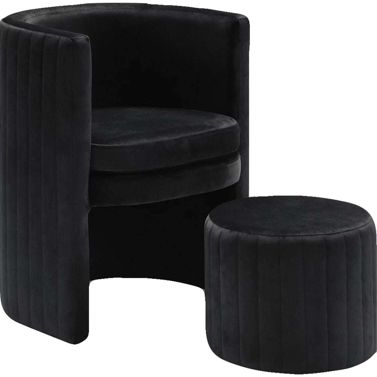 Black Velvet Accent Chair J49528