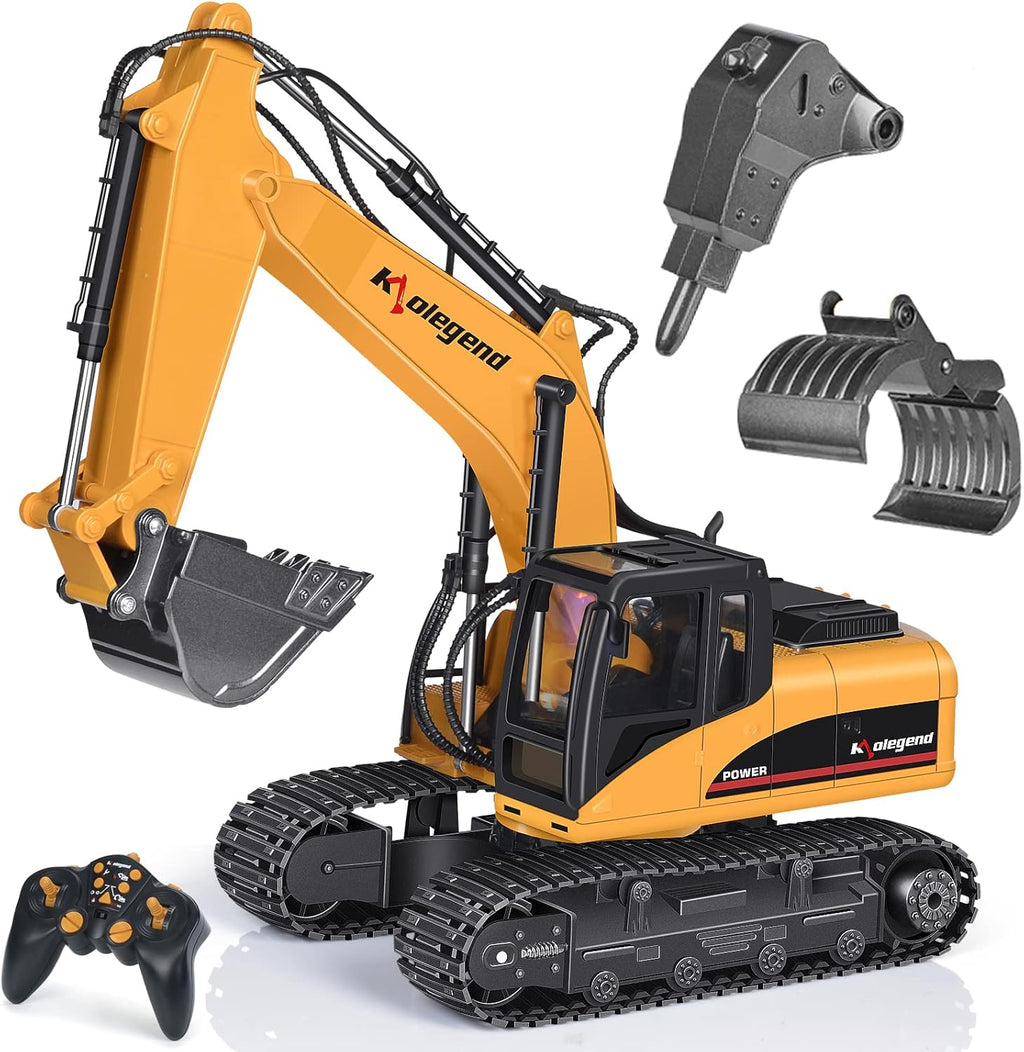 3 in 1 Remote Control Excavator with Metal Shovel, 15 Channel Construction Tractor R93693