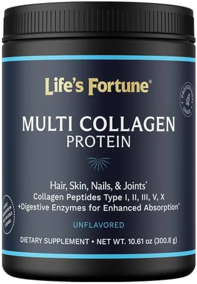 Hydrolyzed Multi Collagen Peptides Protein Powder with Digestive Enzyme Unflavored Y7612