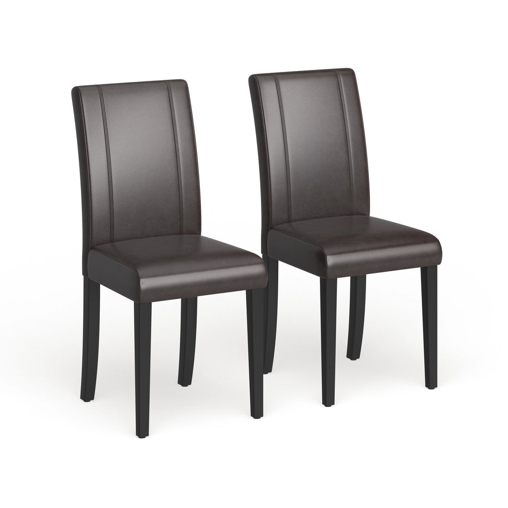 White Leatherette Parson Chairs Set of 2 N8271