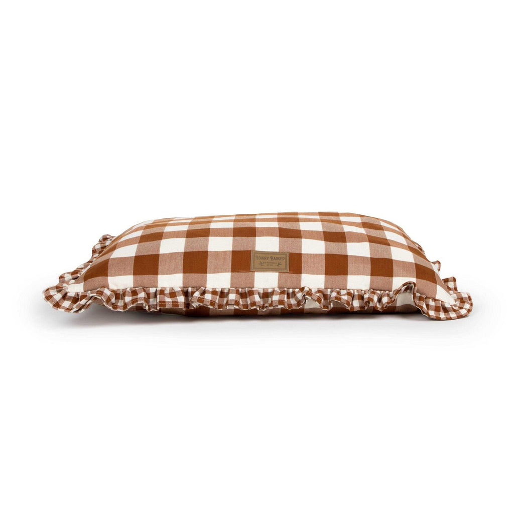 Brown Gingham Print Envelope Dog Bed D25777