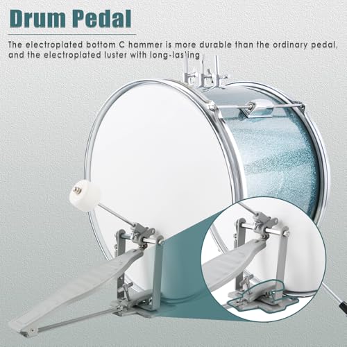 Kids 3 Piece Drum Set with Adjustable Throne, Cymbal, Pedal, Drumsticks U327729