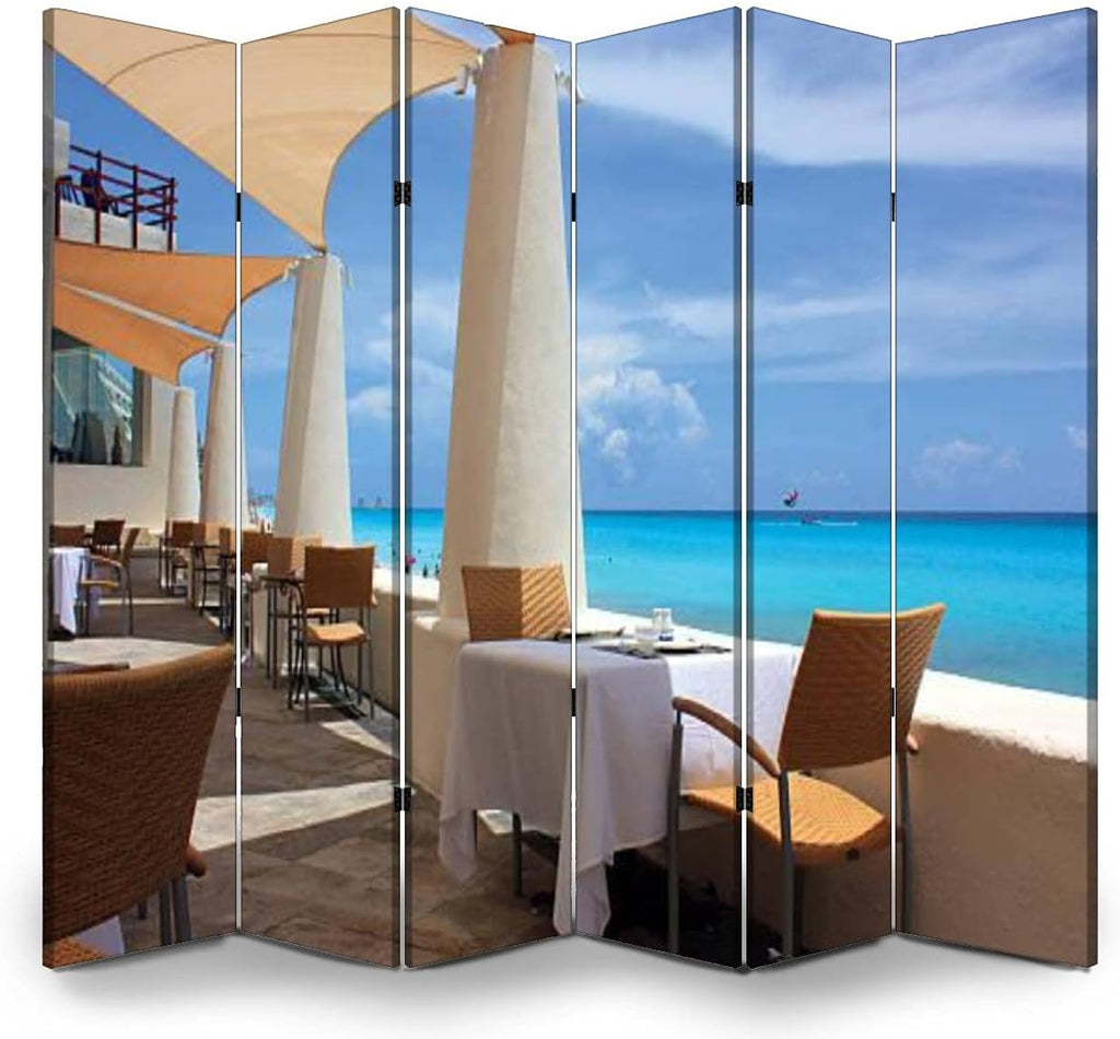 6 Panels Folding Canvas Screen Divider N7753