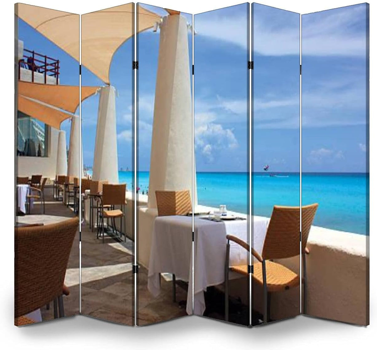 6 Panels Folding Canvas Screen Divider N7753
