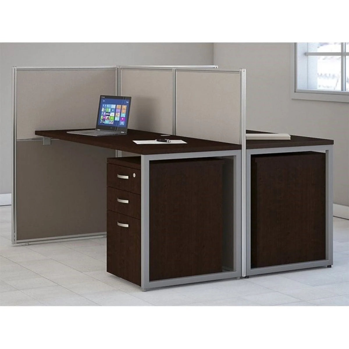 Cherry Two Person Straight Desk Office Suite B681829