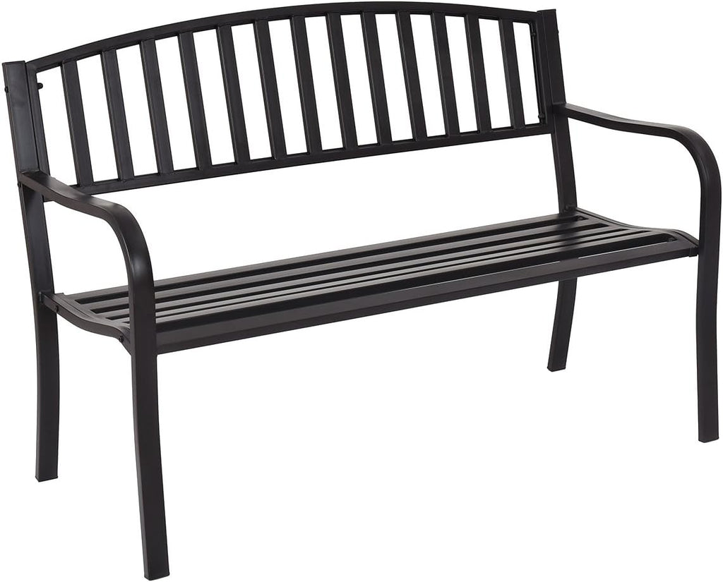 Black Cast Iron Patio Bench W175