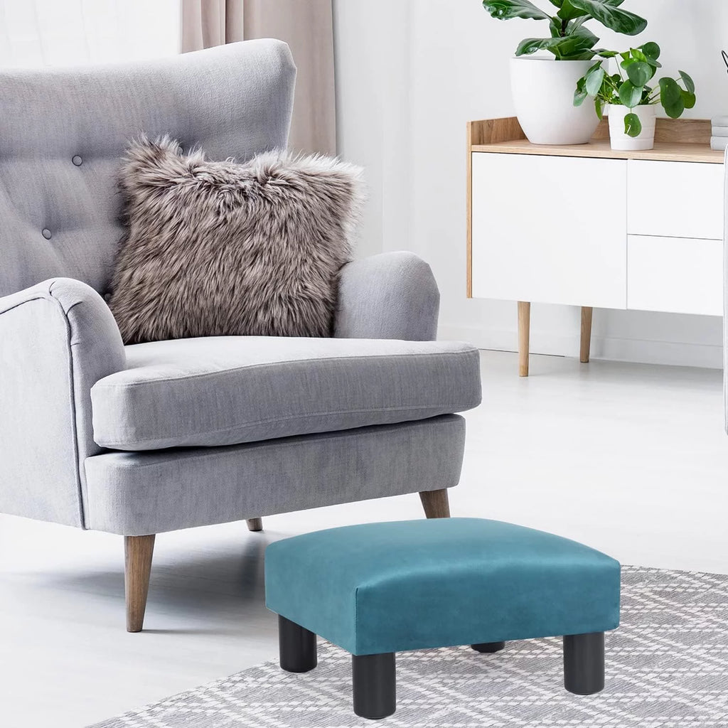 Blue Square Ottoman Footstool J7858
