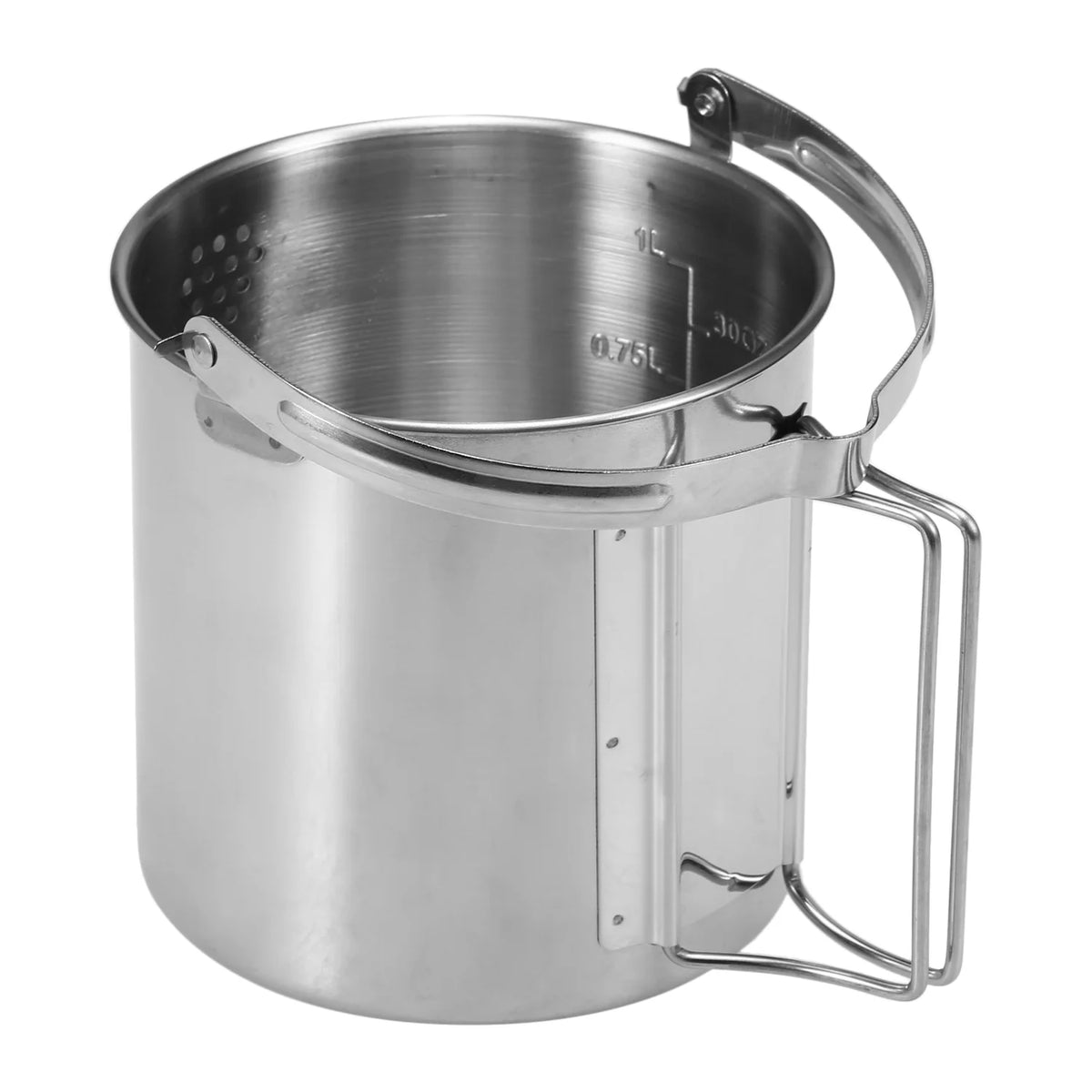 1L Stainless Steel Cooking Kettle with Foldable Handle U98727