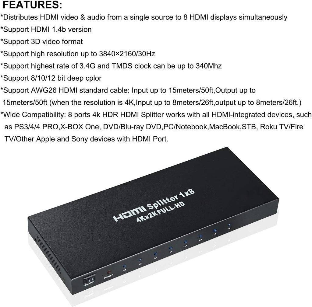 4K 1x8 HDMI Splitter M69313