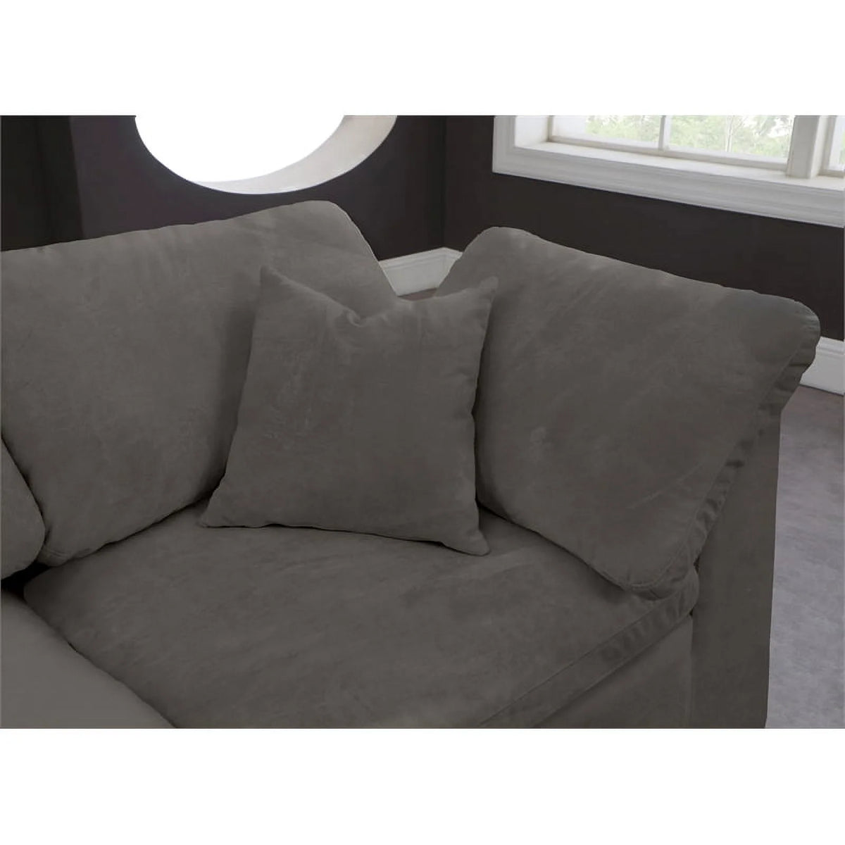 Gray Velvet Modular Sectional A74385