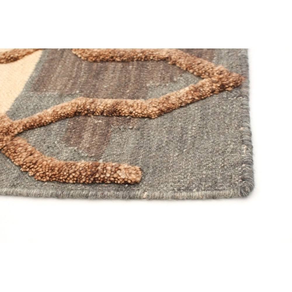 Ivory Wool Kilim Rug D6501